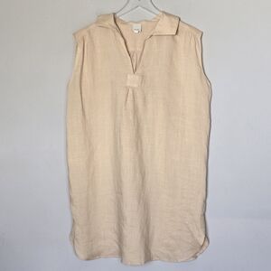 Anthropologie Irene's Story 100% Linen Sleeveless Boho Lagenlook Mini Dress L